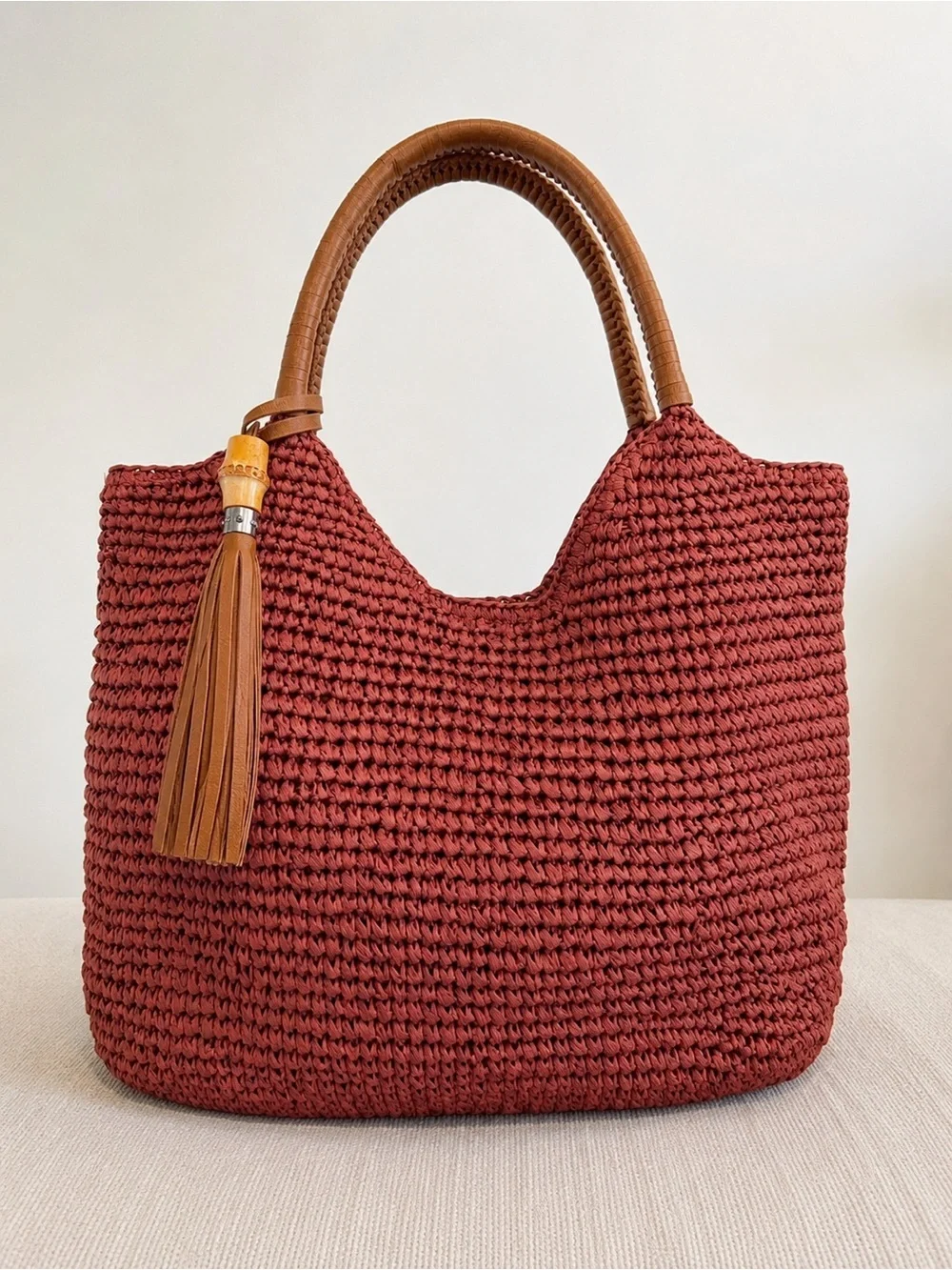 Tommy Bahama | Brick Red Woven Hobo Style Coastal Summer